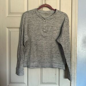 Urban outfitters size medium long sleeve grey textured Henley